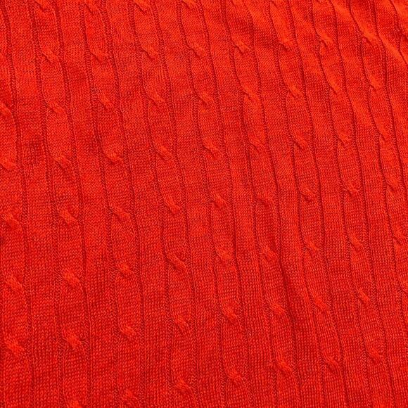 NWT J. Crew Womens 100% Linen Cable Knit Sweater Sz L Orange Light - Picture 2 of 9